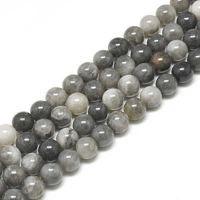 Natural Hawk's Eye Beads Strands G-S300-110-10mm-1