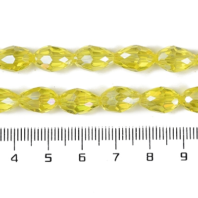 Transparent Electroplate Glass Beads Strands EGLA-N013-T6mm-B26-1