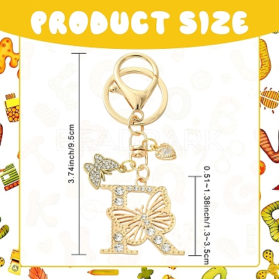 Alloy Rhinestone & Iron Keychain KEYC-YW00279-03-1