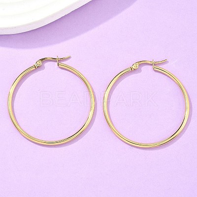 Ion Plating(IP) 304 Stainless Steel Hoop Earrings LS-EJEW-N0016-11G-F-1