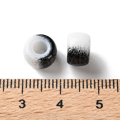 Spray Painted ABS Plastic European Beads KY-G033-02A-01-1