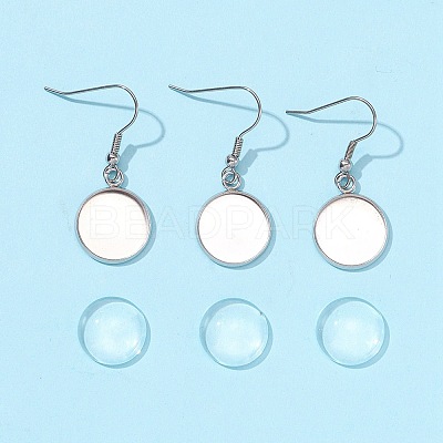 DIY Flat Round Dangle Earrings Making Kit DIY-FS0002-80-1
