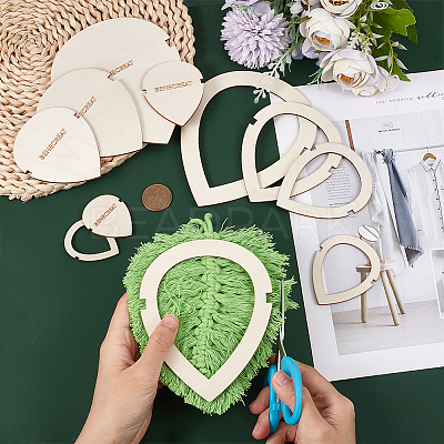 1 Set Wood Macrame Leaf/Flower Cutting Template DIY-BC0009-99-1