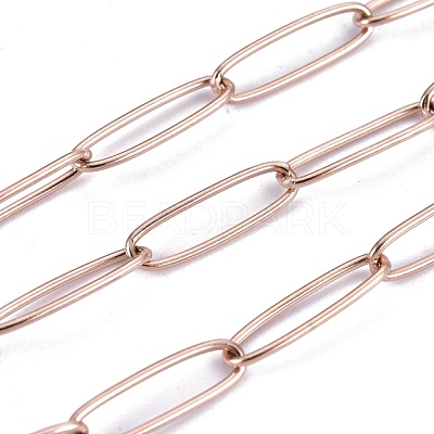 Ion Plating(IP) 304 Stainless Steel Paperclip Chains CHS-F010-01C-RG-01-1