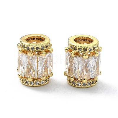 Brass Rhinestone European Beads KK-P232-16G-1