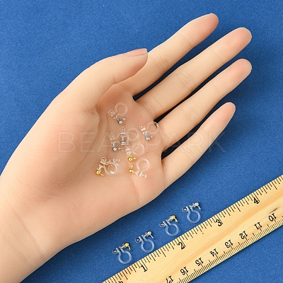 12Pcs 2 Colors 304 Stainless Steel and Plastic Clip-on Earring Findings KY-FS0001-28-1