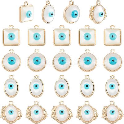32Pcs 4 Style Rack Plating Alloy Enamel Pendants FIND-FH0004-13-1