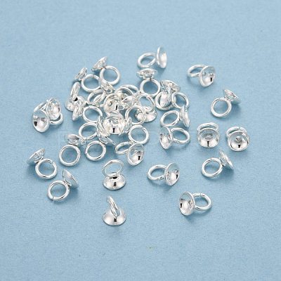 201 Stainless Steel Bead Cap Pendant Bails STAS-L244-27B-S-1