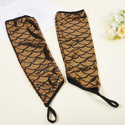 Polyester Fish Scale Gloves AJEW-WH20006-222D-1