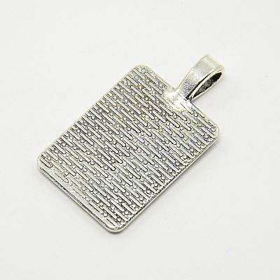 Tibetan Style Alloy Rectangle Pendant Cabochon Settings TIBEP-M021-A-05AS-RS-1