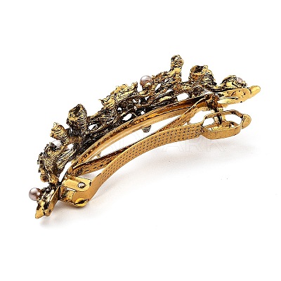 Flower Alloy Rhinestone Hair Barrettes PHAR-S604-01AG-04-1