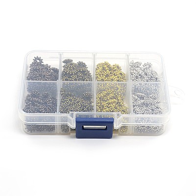 1Box 400PCS Mixed Color Flower Tibetan Style Spacer Beads TIBEB-X0020-NR-B-1