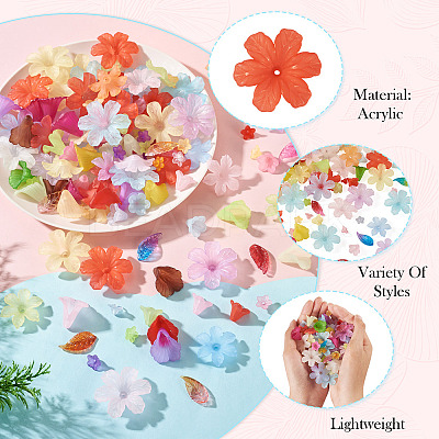 230Pcs 6 Styles Transparent Acrylic Beads OACR-TA0004-39-1