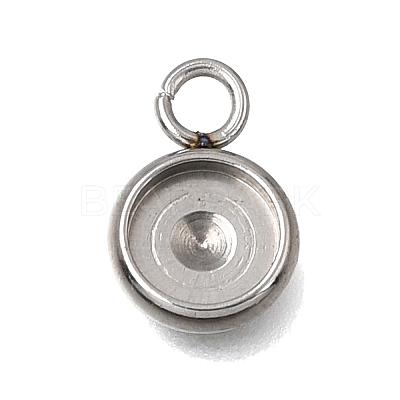 304 Stainless Steel Pendant Cabochon Settings STAS-F365-02B-P-1