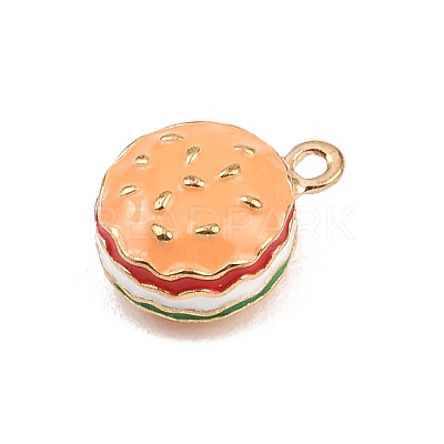 Hamburger Alloy Enamel Charms ENAM-P264-01B-G-1