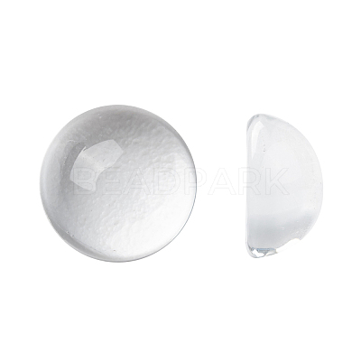 Transparent Half Round Glass Cabochons X-GGLA-R027-10mm-1