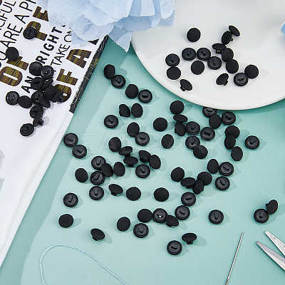 100Pcs 1-Hole Cloth Shank Buttons BUTT-FH0001-024-1