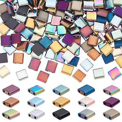 270Pcs 15 Colors Electroplated Frosted Synthetic Non-magnetic Hematite Beads G-UN0001-32-1