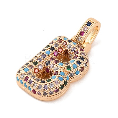 Brass Micro Pave Cubic Zirconia Pendants KK-C076-29B-G02-1