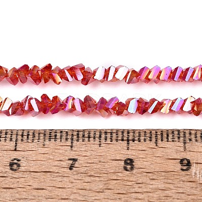 Electroplate Transparent Glass Beads Strands EGLA-Q139-01A-A12-1