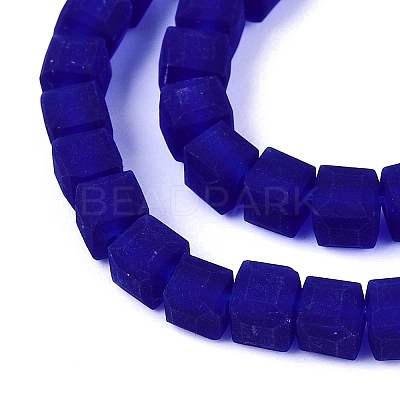 Transparent Frosted Glass Beads Strands GLAA-N072-01A-A14-1