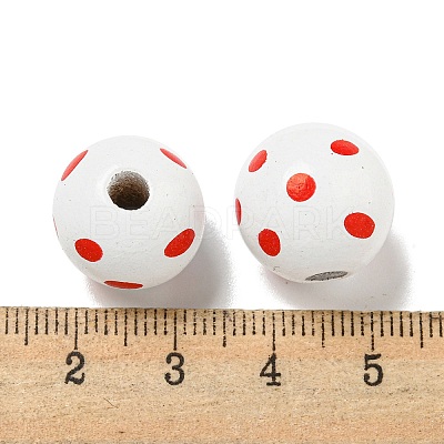 Printed Wood European Beads WOOD-G022-18H-1