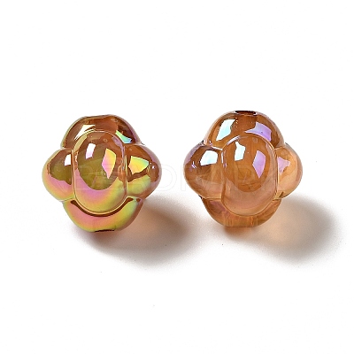 UV Plating Rainbow Iridescent Acrylic Beads PACR-M002-02C-1
