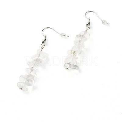 Natural Quartz Crystal Chip Beads Dangle Earrings EJEW-JE04649-06-1