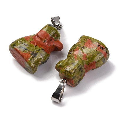 Natural Unakite Pendants G-B127-07P-06-1