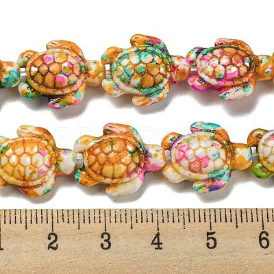 Spray Painted Synthetic Turquoise Beads Strands G-E617-A02-01-1