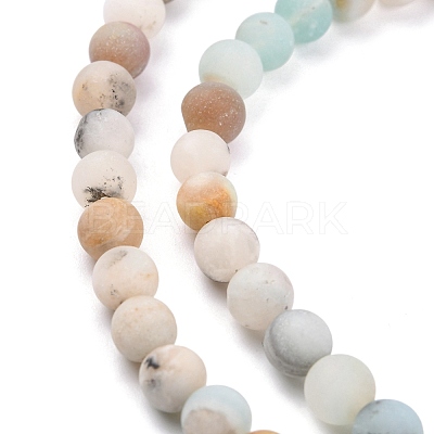 Natural Flower Amazonite Beads Strands X-G-G692-01F-6mm-1