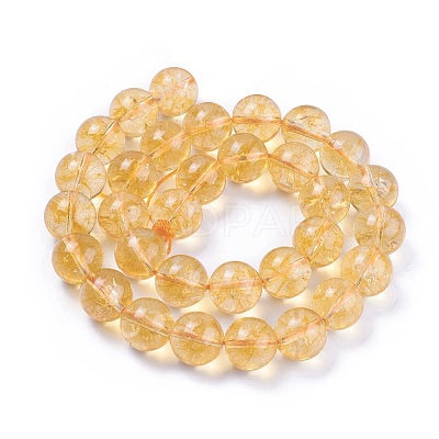 Natural Citrine Beads Strands G-E326-12mm-01-1