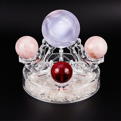 Acrylic Crystal Ball Display Stands ODIS-WH0001-39-1