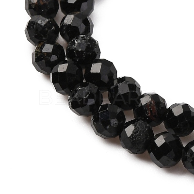 Natural Black Tourmaline Beads Strands G-D320-A04-4mm-1