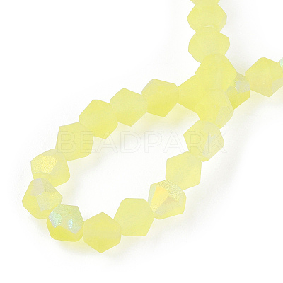 Imitate Austrian Crystal Bicone Frosted Glass Beads Strands LS-GLAA-F029-TM3mm-A21-1