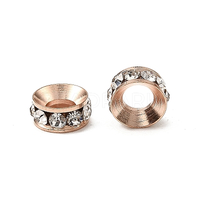 Brass Rhinestone Spacer Beads RB-A020-7mm-01RG-1
