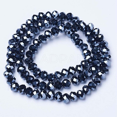 Electroplate Glass Beads Strands EGLA-A044-P4mm-A18-1