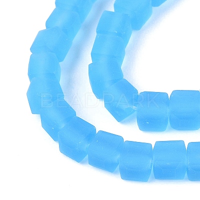 Transparent Frosted Glass Beads Strands GLAA-N072-01A-A12-1