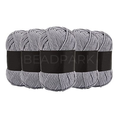 5Pcs Polyester Yarn for Knitting & Crochet YCOR-SZ0001-03G-1