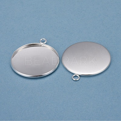 304 Stainless Steel Pendant Cabochon Settings STAS-F191-14S-I-1