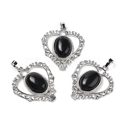 Natural Obsidian Pendants G-I322-04P-02-1