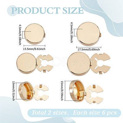 12Pcs 2 Styles Brass Cufflinks KK-ME0003-91KCG-1