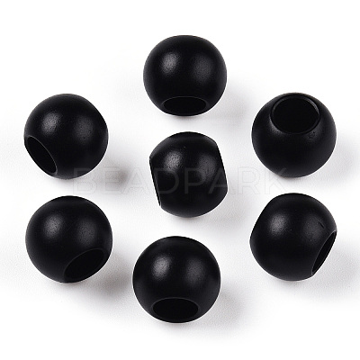 Matte Spray Painted Acrylic European Beads LS-X-ACRP-Q017-03A-01-1