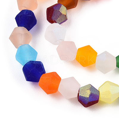 Imitate Austrian Crystal Bicone Frosted Glass Beads Strands LS-EGLA-A039-T4mm-MB29-1