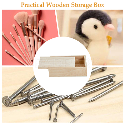Rectangle Unfinished Wood Gift Storage Box CON-WH0094-38A-1