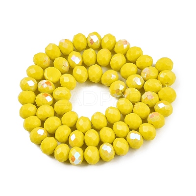 Electroplate Opaque Solid Color Glass Beads Strands EGLA-A044-P8mm-L04-1