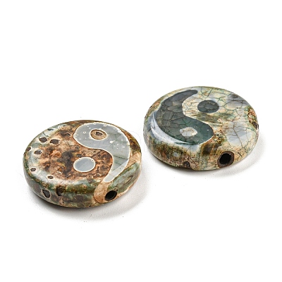 Natural Agate Yin-yang Beads G-Q006-04A-1