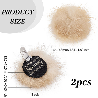 Mink Hair Shoe Buckle Clips FIND-WH0148-466A-1