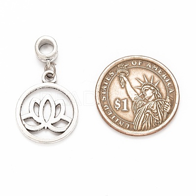 Tibetan Style Alloy Large Hole European Dangle Charms PALLOY-JF00036-1