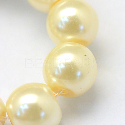 Baking Paint Pearlized Glass Pearl Round Bead Strands HY-Q003-12mm-21-1